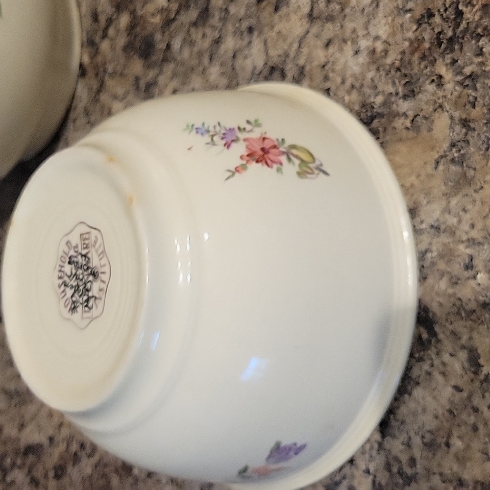 Vintage Homer Laughlin Floral Cream Mixing Bowl Set (3) Spring Wreath - Picture 3 of 7